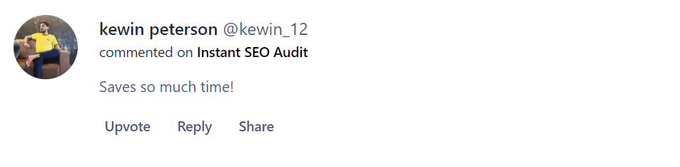 Positive review of Instant SEO Audit on Chrome Web Store